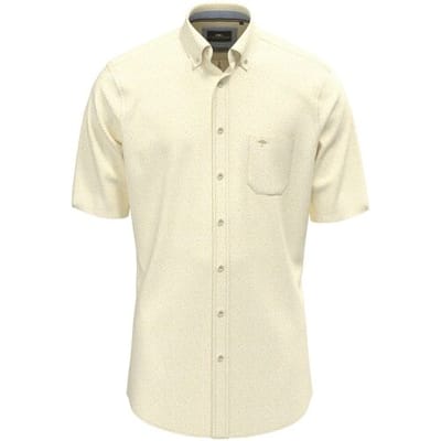 Fynch-Hatton Overhemd Minimal Flower Pattern Button-Down Pale Yellow / male
