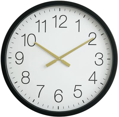 Hauskraft Wandklok - 45cm - Zwart/Goud - Decoratieve Klok