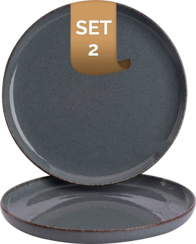 Palmer - Antigo - Bord - 2 stuks - ø 19 cm - Blauw/Grijs - Porselein - Bordenset
