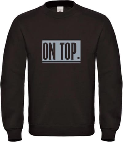 Wintersport sweater zwart XL - On Top - grijs - soBAD. | Foute apres ski outfit | kleding | verkleedkleren | wintersporttruien | wintersport dames en heren