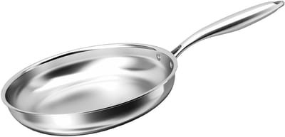 Cheffinger, Koekenpan 28 cm Geschikt voor Alle Warmtebronnen Inductie van Roestvrij Staal, Zilver
