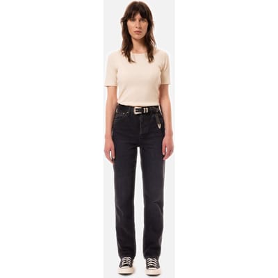 Nudie Jeans Jossan Rib T-shirt Maat: XS | Tops Outlet | Dames | Beige