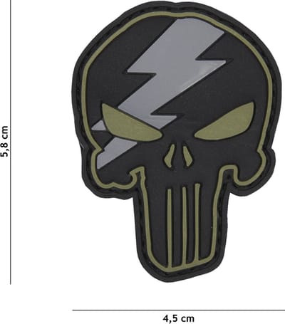 101 Inc Embleem 3D Pvc Punisher Thunder Groen  9007