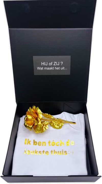 Cadeau gender reveal, cadeau zwangerschap, kraamcadeau unisex, kraamcadeau met romper - kan ook rechtstreeks als cadeau worden verstuurd, Koetsiekoetsie