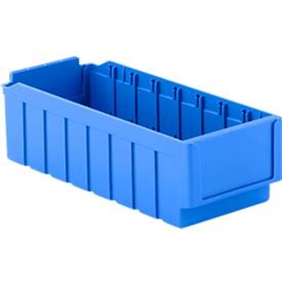 Stellingbak RK 421 - polystyreen - L 408 x B 162 x H 115 mm - 8 vakken- voor kastdiepte 400 mm - blauw