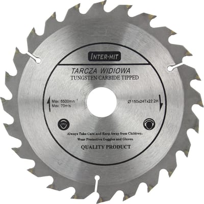 150 x 22,23 mm zaagblad, cirkelzaagblad voor hout met 24T-tanden