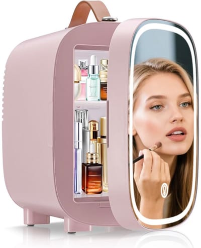 Ploutos® Mini Fridge - Mini Koelkast - Draagbare Koelkast - Roze - 16cm x 14cm x 21cm