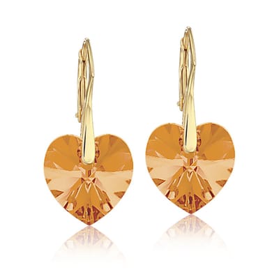 Montebello Oorbellen Noor HG112 - Swarovski Hart - 925 Zilver Verguld - Ø14mm - 30mm