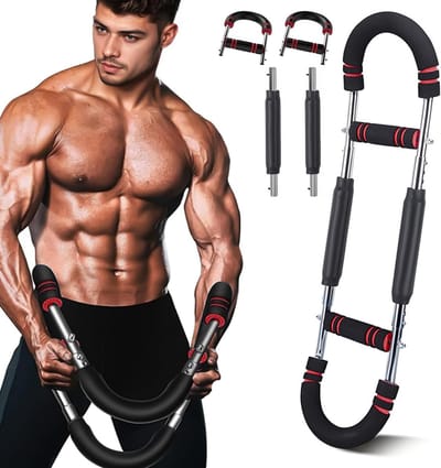 Arm Trainer - Krachttrainer Bovenlichaam - Thuisfitness Kracht - Verstelbare Weerstand - 18-45 kg - Rood