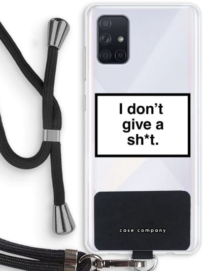 Case Company® - Hoesje met koord geschikt voor Samsung Galaxy A71 hoesje met Koord - Don't give a shit - Telefoonhoesje met Zwart Koord - Bescherming aan alle Kanten en Over de Schermrand