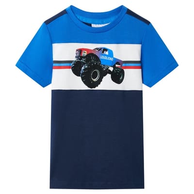 vidaXL Kindershirt 128 blauw en marineblauw