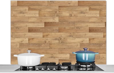 Spatscherm keuken 120x80 cm - Kookplaat achterwand Patroon - Parket - Patronen - Muurbeschermer - Spatwand fornuis - Hoogwaardig aluminium