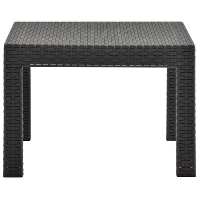 vidaXL - Tuintafel - 58x58x41 - cm - PP - rattan - antracietkleurig