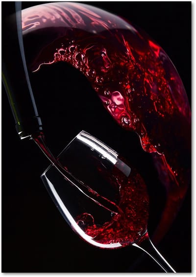 Tulup Glasschilderij - Schilderij Op Glas Rode Wijn - 70 cm x 100 cm - Rot Foto Op Glas - Foto Schilderij Op Glas - Vintage Glasdecoratie - Schilderij Glas - Glaspanelen voor de Keuken