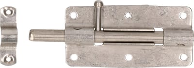 Deltafix schuifslot/plaatgrendel - 1x - 10 x 5cm - RVS - deur - schutting - hek