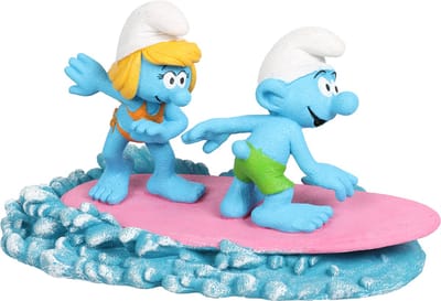 Aqua della smurfen op water surfen 15,9x8,2x8,9cm meerkleurig