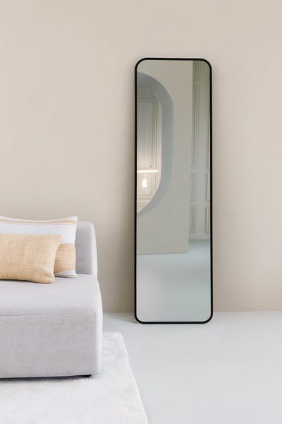 Nordic Style® Rechthoekige spiegel 170x50cm - Zwart - Scandinavische Spiegels - Vierkant - Pas spiegel - Staande spiegel - Kleedkamer spiegel - Pas