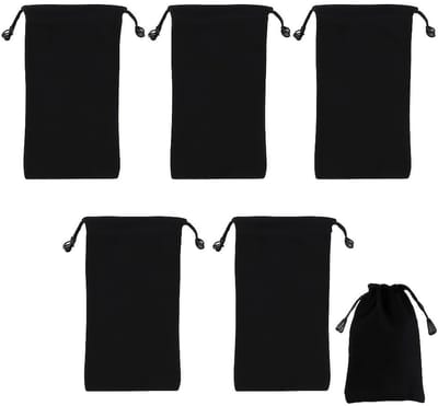 Dailygoods- Fluwelen Zakjes 10 x 20 cm - Cadeauzakjes - Sieradenzakjes - Trekkoord - Set van 5 - Zacht Fluweel - Cadeauzakje
