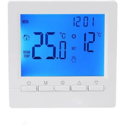 Programmeerbare Temperatuurregelaar Kamerthermostaat Digitale LCD-display Touchscreen Regelaar Vloerverwarming Gasboiler blue