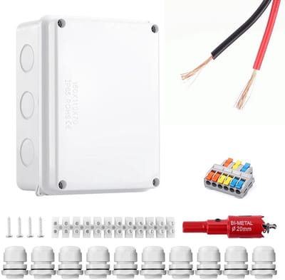 Waterdichte Aansluitdoos IP65 voor Buiteninstallaties - 150x110x70 mm Verdeeldoos met Kabelwartels