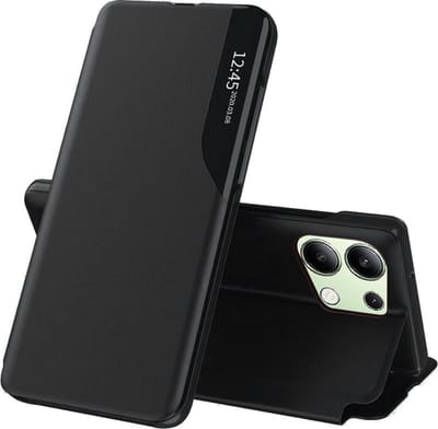 Hoesje geschikt voor Xiaomi Redmi Note 13 4G - Techsuit eFold Book Case - Zwart
