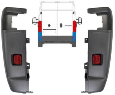 Hoek achterbumper 270 graden voor Fiat Ducato 2006-2018 / Links + Rechts / Set