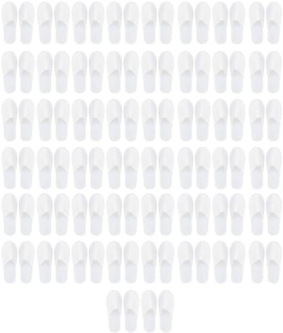 Gastenpantoffels voor gasten, 50 paar, draagbare antislip wegwerppantoffels, hotelgastpantoffels voor hotel en reizen, dames en heren (3 mm vliesstof), 3 mm wit fleece board, Einheitsgröße