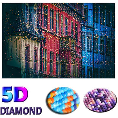 5D Diamond schilderij straatlandschap Kit mozaïek volledige boor borduurwerk sterren kruissteek 20X30CM gray