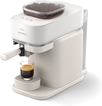Philips BAR305/00 Baristina - Semi-Automatische Espressomachine - Pistonmachine - Koffiemachine met Bonen - Wit