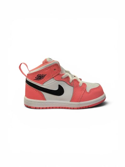 Jordan 1 Mid - Maat 27 - Pink Gaze/Wit/Zwart / Roze Wit - Air Jordan 1 - Lifestyle - Kinder Sneakers voor Jongens en Meisjes - Doos zonder deksel