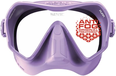 Seac Sub Pura antifog Duikbril & Snorkelmasker - Anti-Condens (Nooit meer beslagen) - Frameless - Gehard Glas - Lila