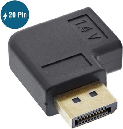 DisplayPort adapter met DP_PWR - 90° haaks naar links - versie 1.4 (5K/8K 60Hz) / zwart