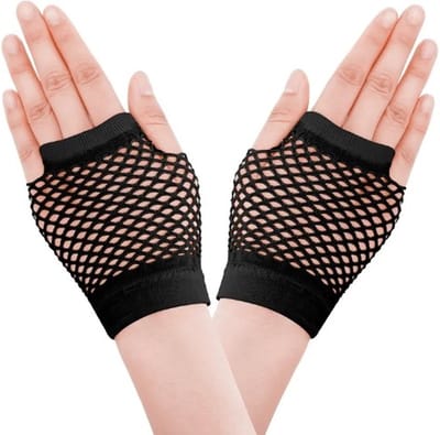 Go Go Gadget - Net handschoenen - Kort - Vingerloos - 1 paar - Zwart