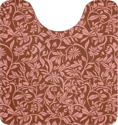 WC mat met uitsparing 55x60 cm - Antislip - Bloemen - Print - Roze - Toiletmat met uitsnijding - Vloermat - Douchemat - Toilet tapijt - Toiletmatten