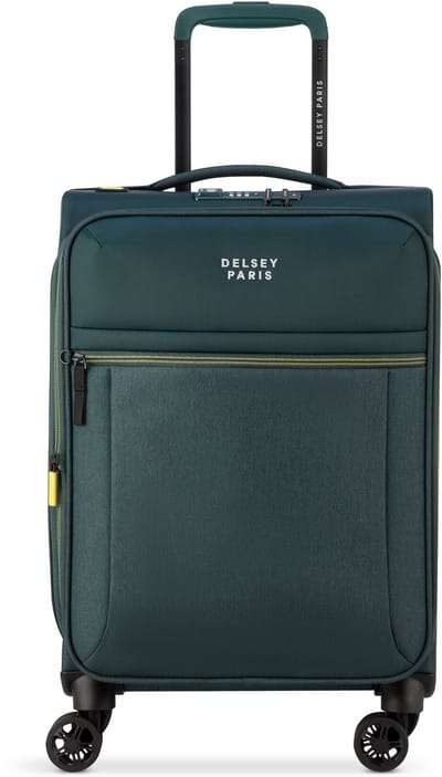 Delsey Brochant 3 Uitbreidbare Handbagagekoffer 55 cm – Gerecycled rPET – 40L – 2,1 kg – TSA Slot – ZIP SECURITECH® 2 – 4 Dubbele Wielen – Pine Green