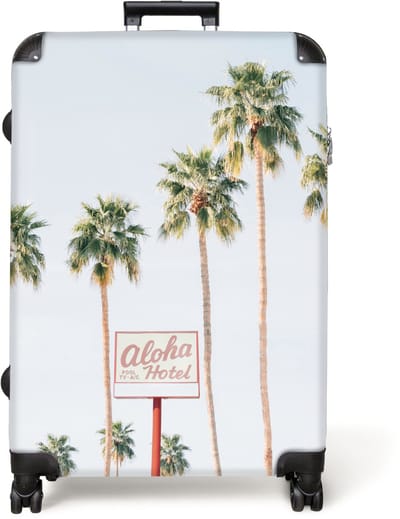 NoBoringSuitcases.com® - Koffer groot - Reiskoffer lichtgewicht - Palmbomen - Zomer - Natuur - Lucht - Rolkoffer met 4 wielen - Grote trolley XL - 98 liter bagage