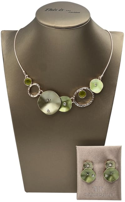 TIF - Sieraden - Sieradenset dames - Halsketting - Oorbellen - Brons - Verstelbaal 42-47 cm - Geschenkdoos