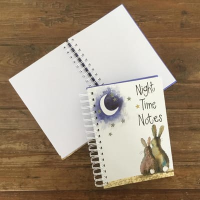 Alex Clark Spiral Journal Night Time Notes ~ A5 Notitieboek Ringband Konijnen