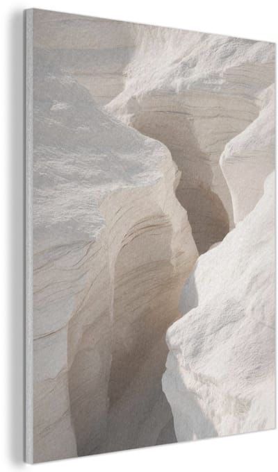 Akoestisch wandpaneel 30x40 cm - Vilt schilderij Kloof - Wit - Sneeuw - Akoestische panelen - Geluidsdempende wanddecoratie - Geluidsisolatie woonkamer - Muurdecoratie geluidspanelen