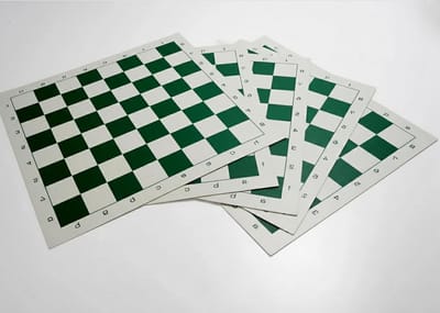Schaakbord Vinyl - Toernooi borden - Strategisch spel - Opvouwbaar ontwerp - 5 stuks 46x46 cm - Groen