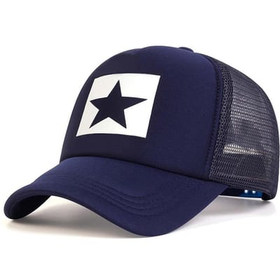 Baseballpetten met Vijfpuntige Sterprint Lente en Zomer Outdoor Verstelbare Casual Hoeden Zonnehoed blue