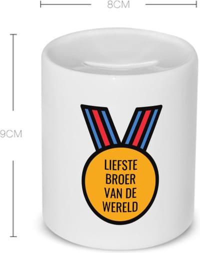 Akyol - liefste broer van de wereld Spaarpot - Broer - de liefste broer - verjaardagscadeau - verjaardag - cadeau - cadeautje voor broer - broer artikelen - kado - geschenk - gift - 350 ML inhoud