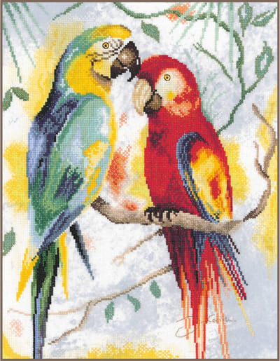 Lanarte Borduurpakket - Borduurset - Borduurpakket volwassenen - Telpakket kit Parrot talk - PN-0216141
