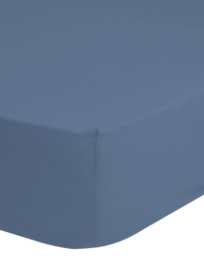 Good Morning hoeslaken effen kleur - Lits jumeaux 180x200 cm - Blauw - 100% Katoen jersey