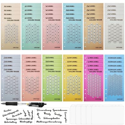 Dailygoody - Geldbesparende Uitdaging Tracker - Budgetplanner - A6 Formaat - Sparchallenge Set - Bespaar Geld met Uitdagingen - Geschikt voor Iedereen