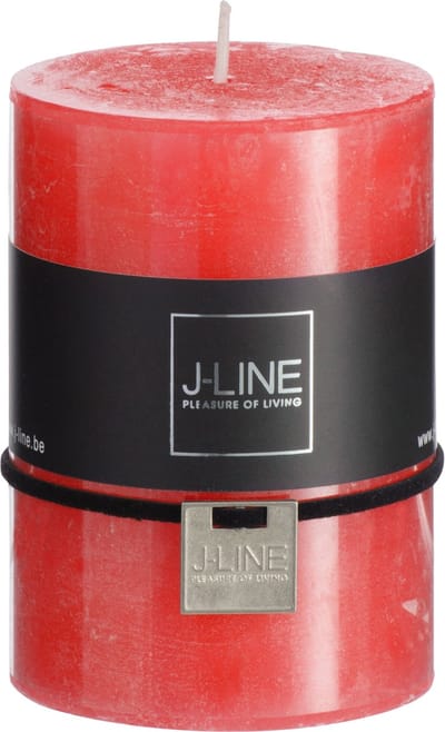 J-Line cilinderkaars - rood - medium - 39U - 6 stuks