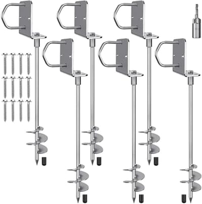 Stabiele Grondanker Metalen 51cm - Spiraal Stormanker voor Trampolines en Schommels - 6-Pak