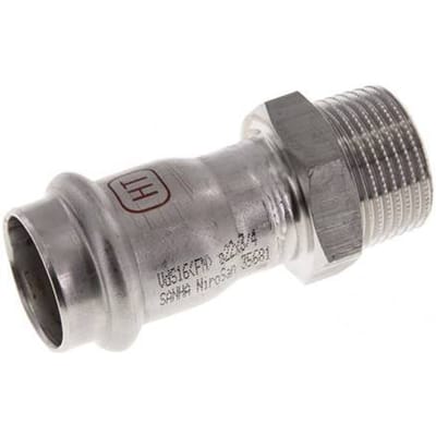 Perskoppeling - 22mm Persmof & R 3/4'' Buiseinde - RVS
