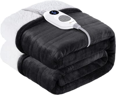 130 x 180 cm - Flanel Sherpa - 6 temperatuurstanden - Wasbaar - Knuffeldeken voor bed met automatische uitschakeling