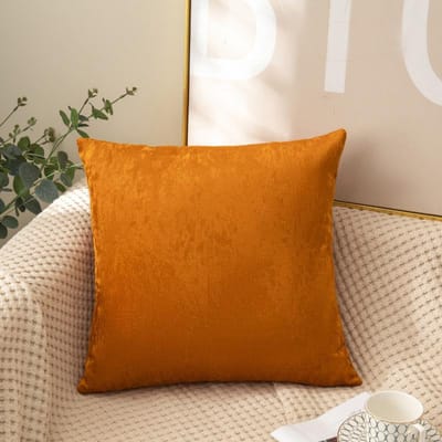 Housse de coussin carrée 40*40cm Multicolore Coton Lin Housse de coussin Canapé Lombaire Jeté Housse de coussin de canapé Uni Décoration de maison orange